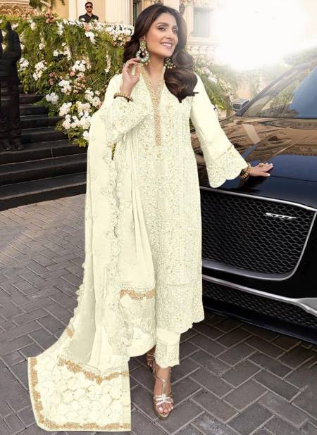 Yellow Colour Dinsaa Colour Edition Designer Ethnic Wear Georgette Salwar Suit Collection 102 B